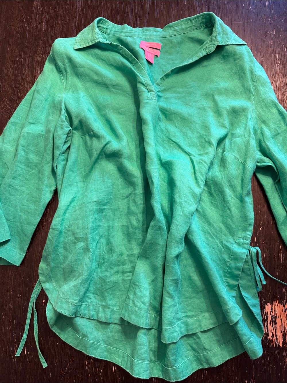 Isaac Mizrahi Bright Teal Collared Pullover Tunic
